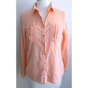 BANANA REPUBLIC Peach Cotton Button Down Shirt